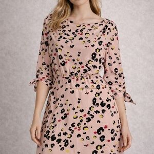 Stylish Pink Leopard Print Dress